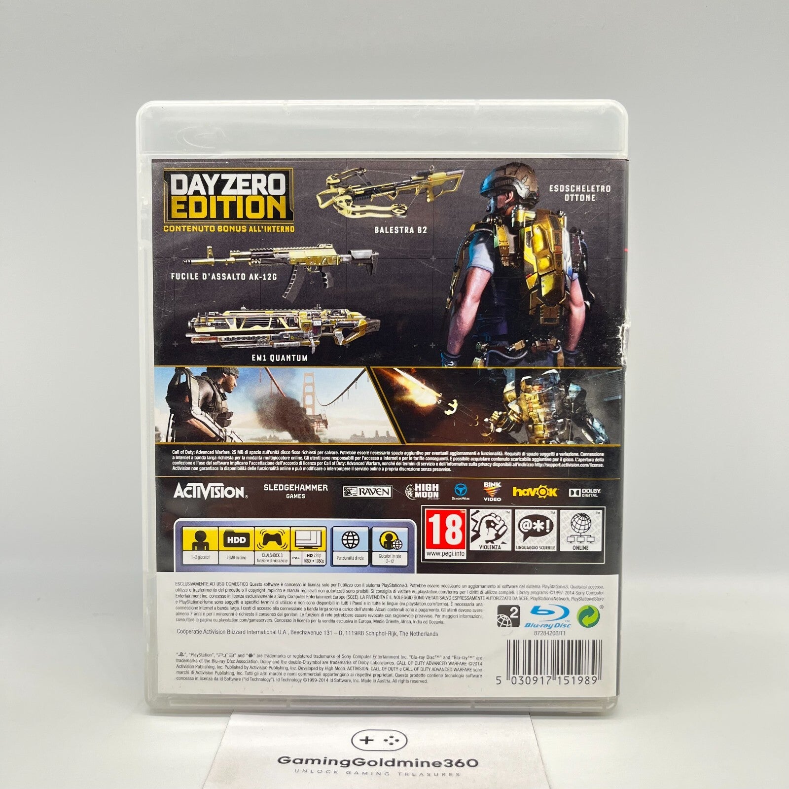 Call Of Duty Advanced Warfare Day Zero PS3 Italiano PAL Sony PlayStation 3 OTTIM