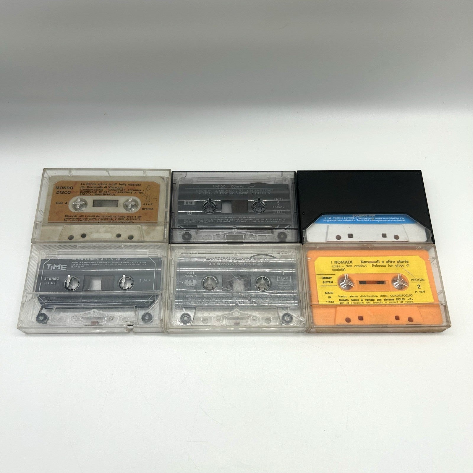 Lotto 6 Musicassette Anni 80 90 MC Mango Nomadi Ruggeri Compilation Italiane