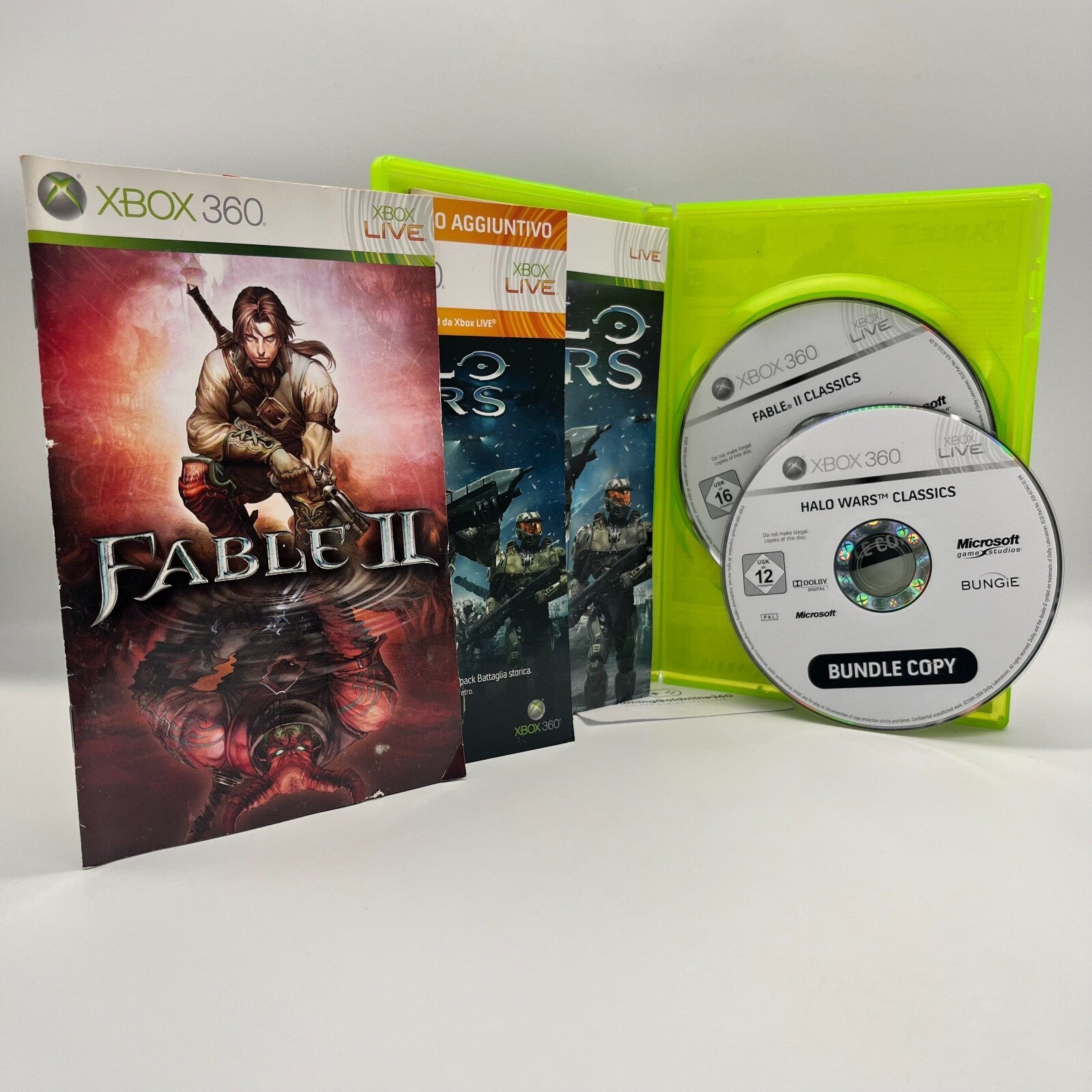 Fable II 2 + Halo Wars XBOX 360 Italiano Completi con Manuali Gioco Microsoft