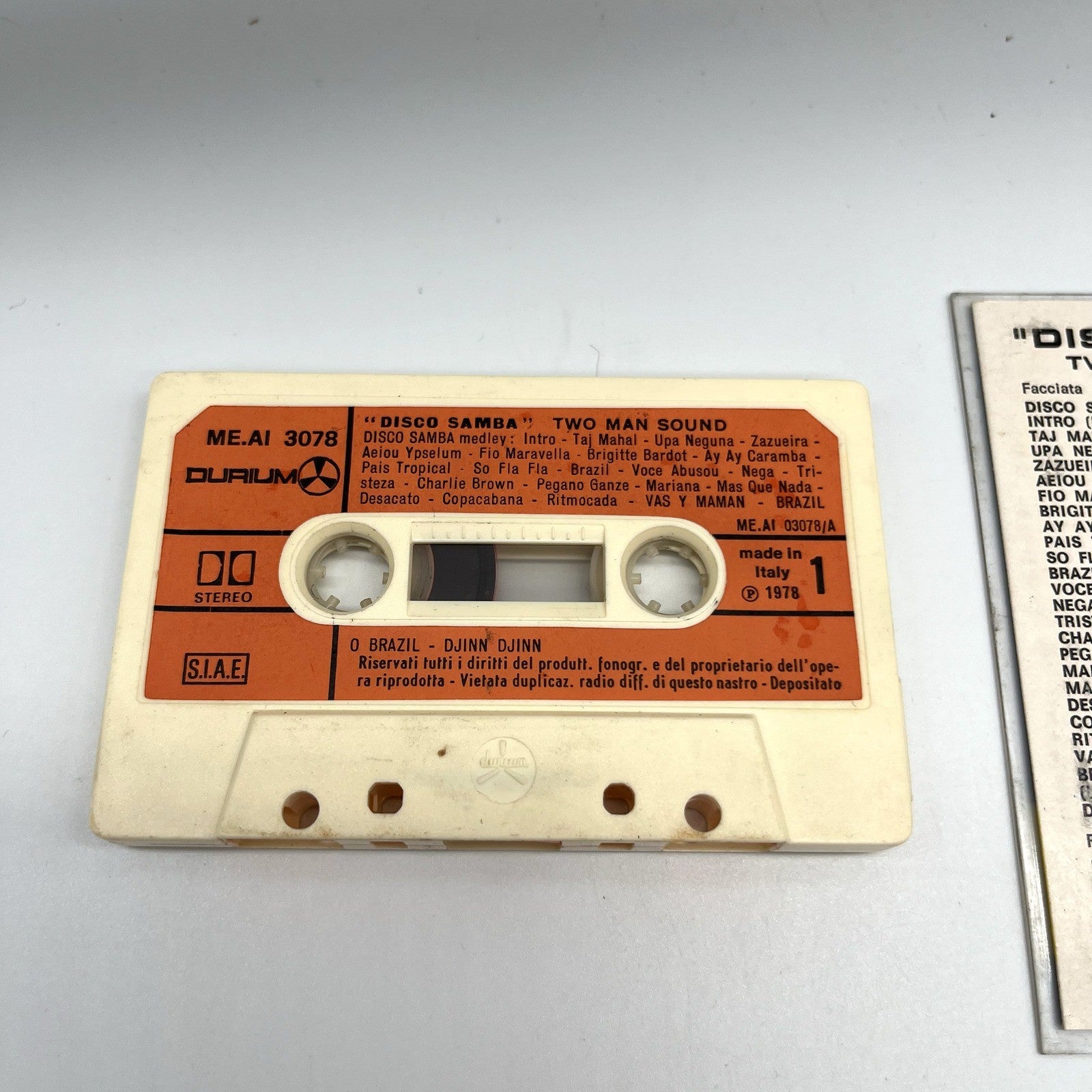 Two Man Sound Disco Samba Musicassetta MC Durium 1978 Medley Carnevale Testata