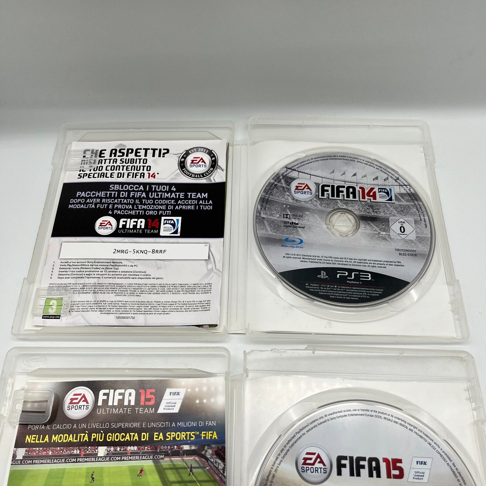 FIFA 14 + 15 + 16 PS3 Italiano Completi con Manuali PAL EA Sony PlayStation 3