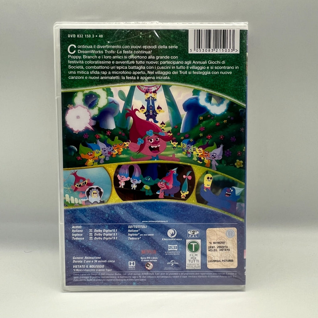 TROLLS La Festa Continua! Seconda 2 DVD Italiano DreamWorks 2016 NUOVO SIGILLATO