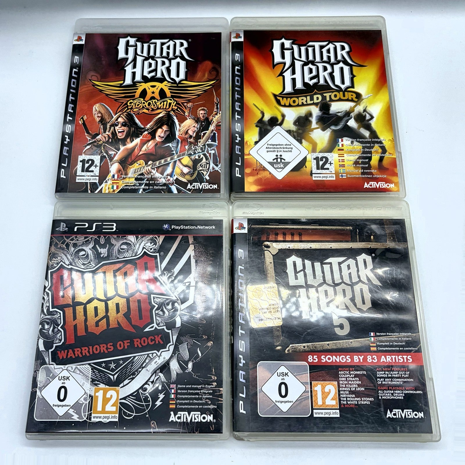 Guitar Hero PS3 Lotto 4 Giochi Aerosmith World Tour 5 Warriors of Rock PAL