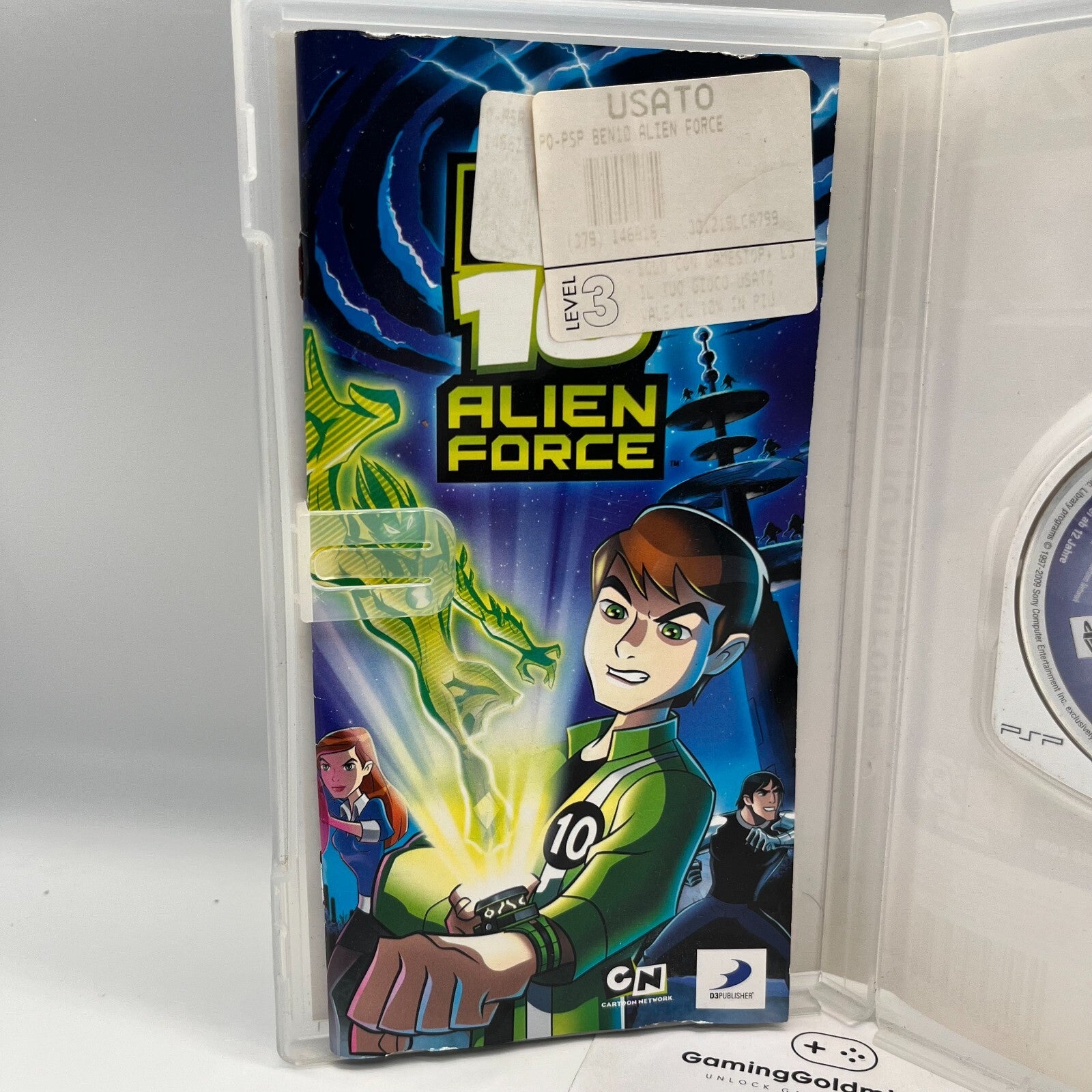 BEN 10 Alien Force PSP Italiano Completo Manuale PAL Sony PlayStation Portable