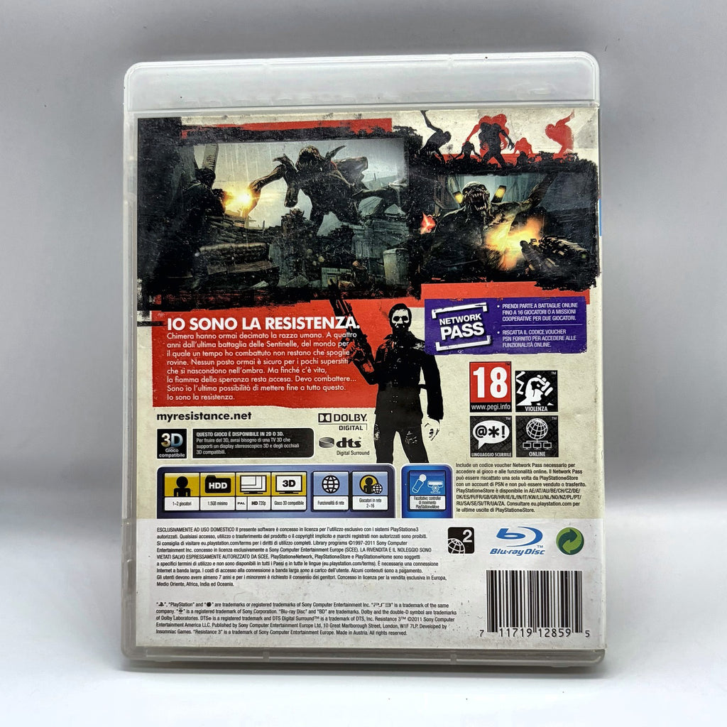 Resistance 3 PS3 PlayStation 3 PAL ITA Insomniac Sony FPS Completo CIB