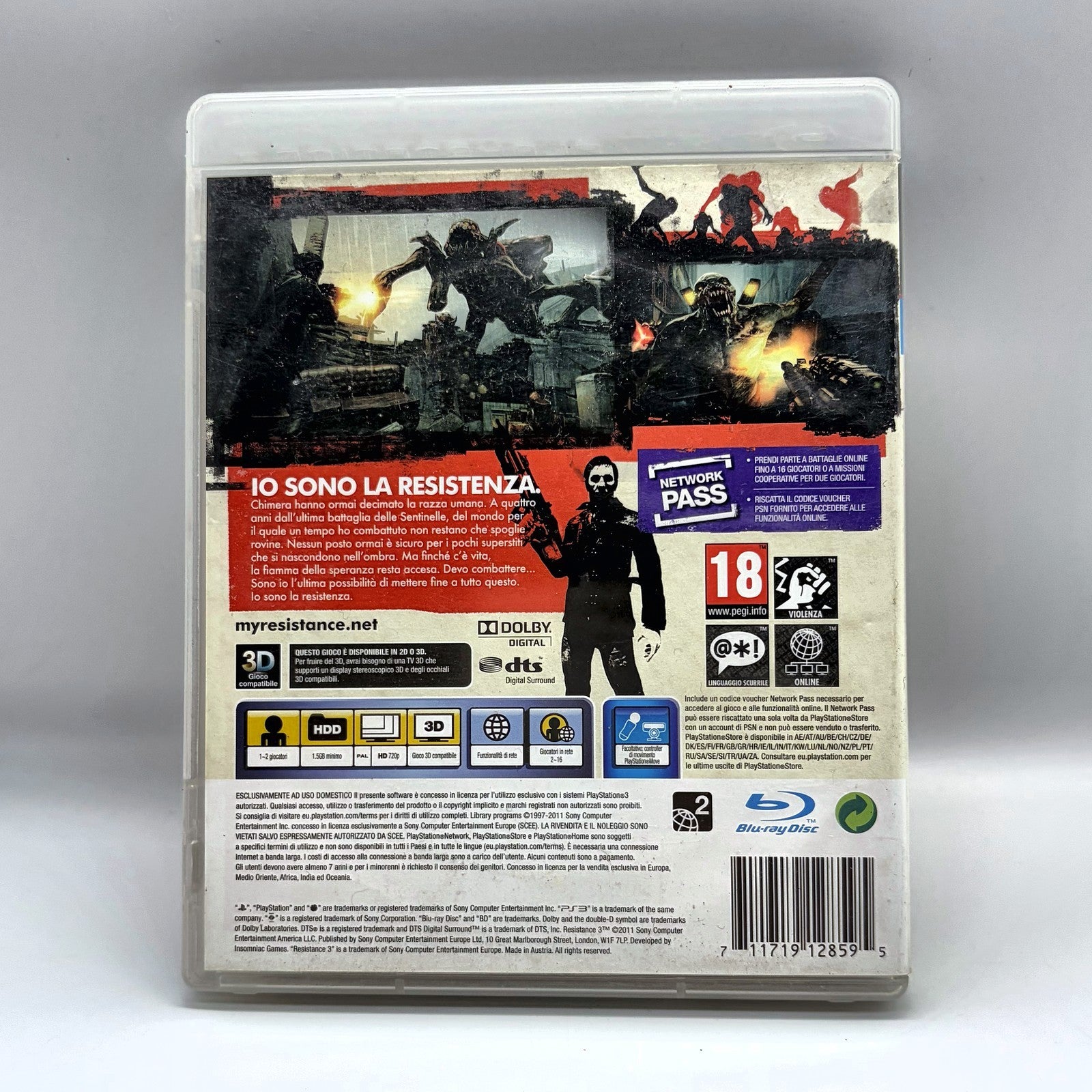 Resistance 3 PS3 PlayStation 3 PAL ITA Insomniac Sony FPS Completo CIB