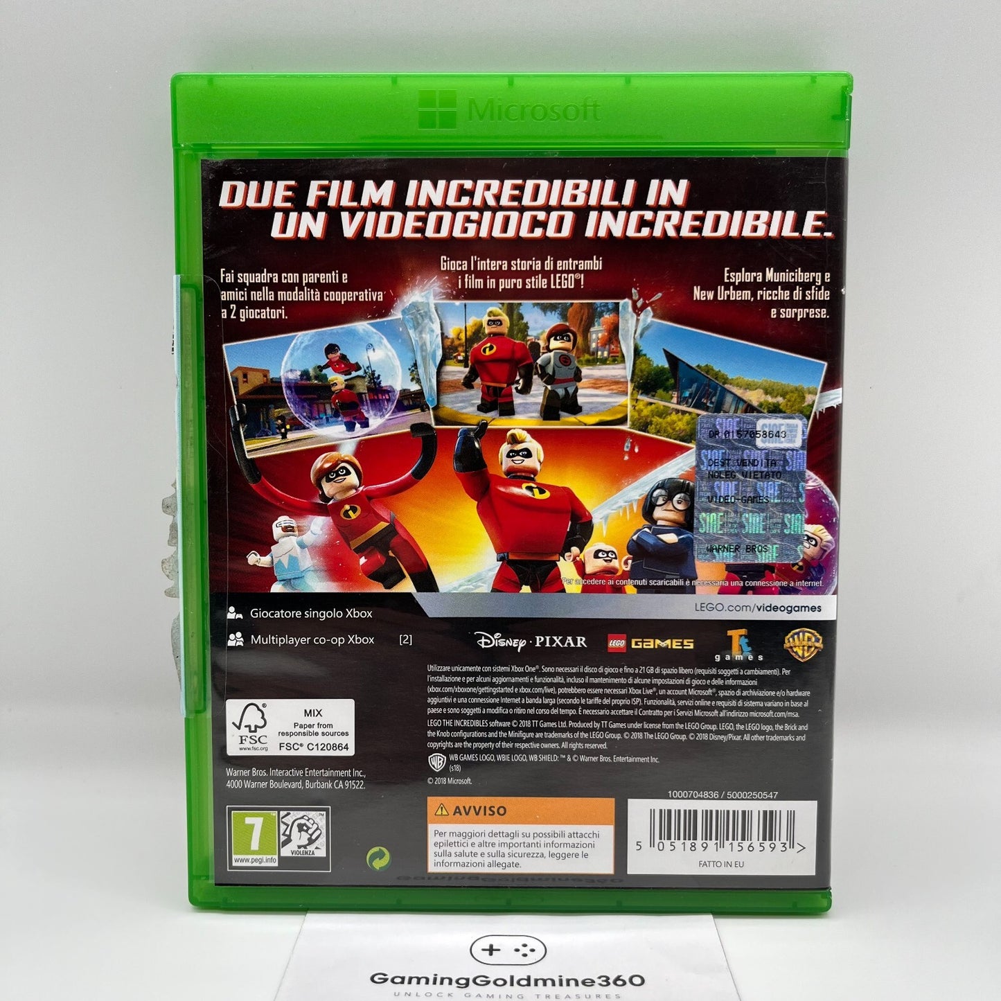 Lego Gli Incredibili Xbox One Italiano Completo Warner Disney Pixar COME NUOVO