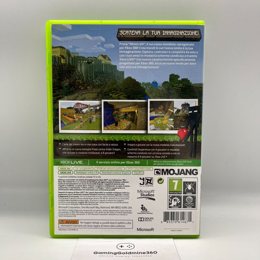 MINECRAFT Xbox 360 Edition Italiano Completo PAL Mojang Microsoft Xbox360 OTTIMO