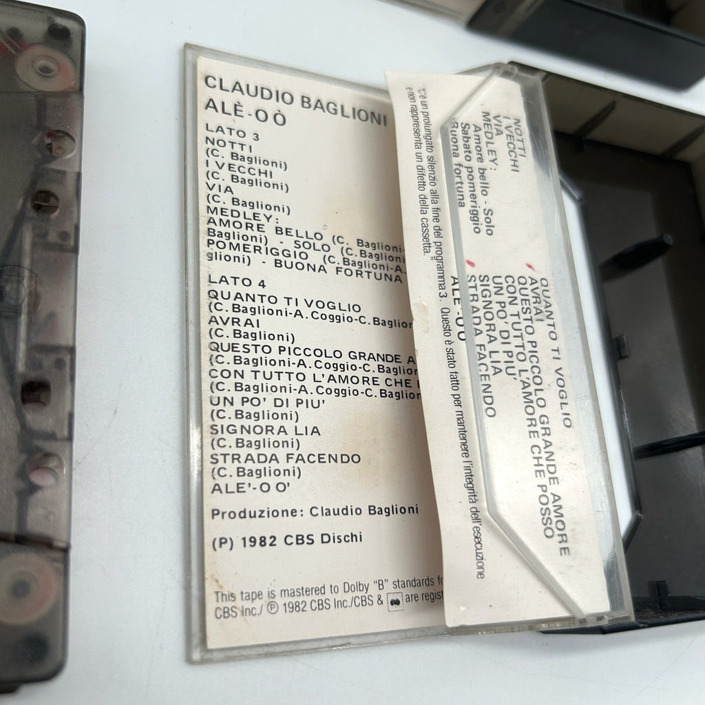 Claudio Baglioni Ale-oo Musicassetta Doppia MC CBS 1982 Live Italiana Testata