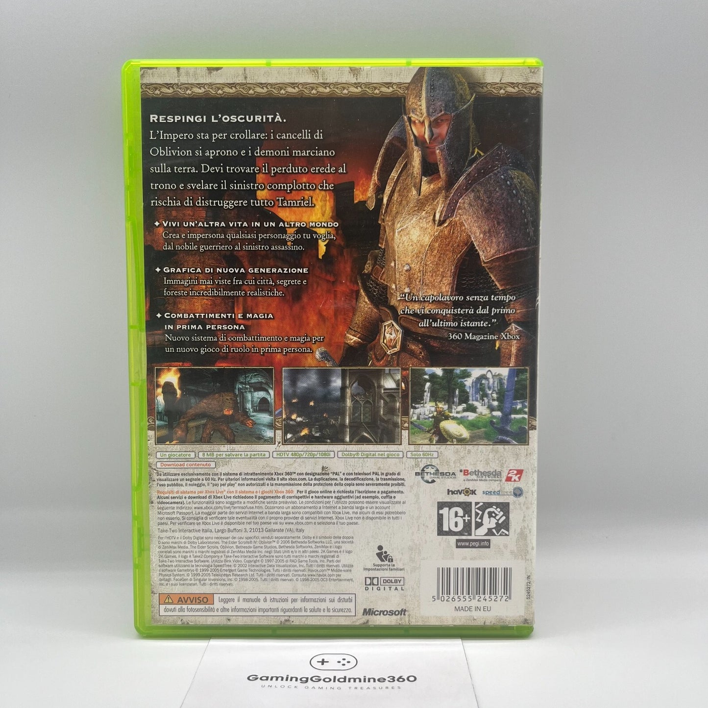 The Elder Scrolls IV OBLIVION + V SKYRIM Xbox 360 Italiano Completi Manuale Mapp