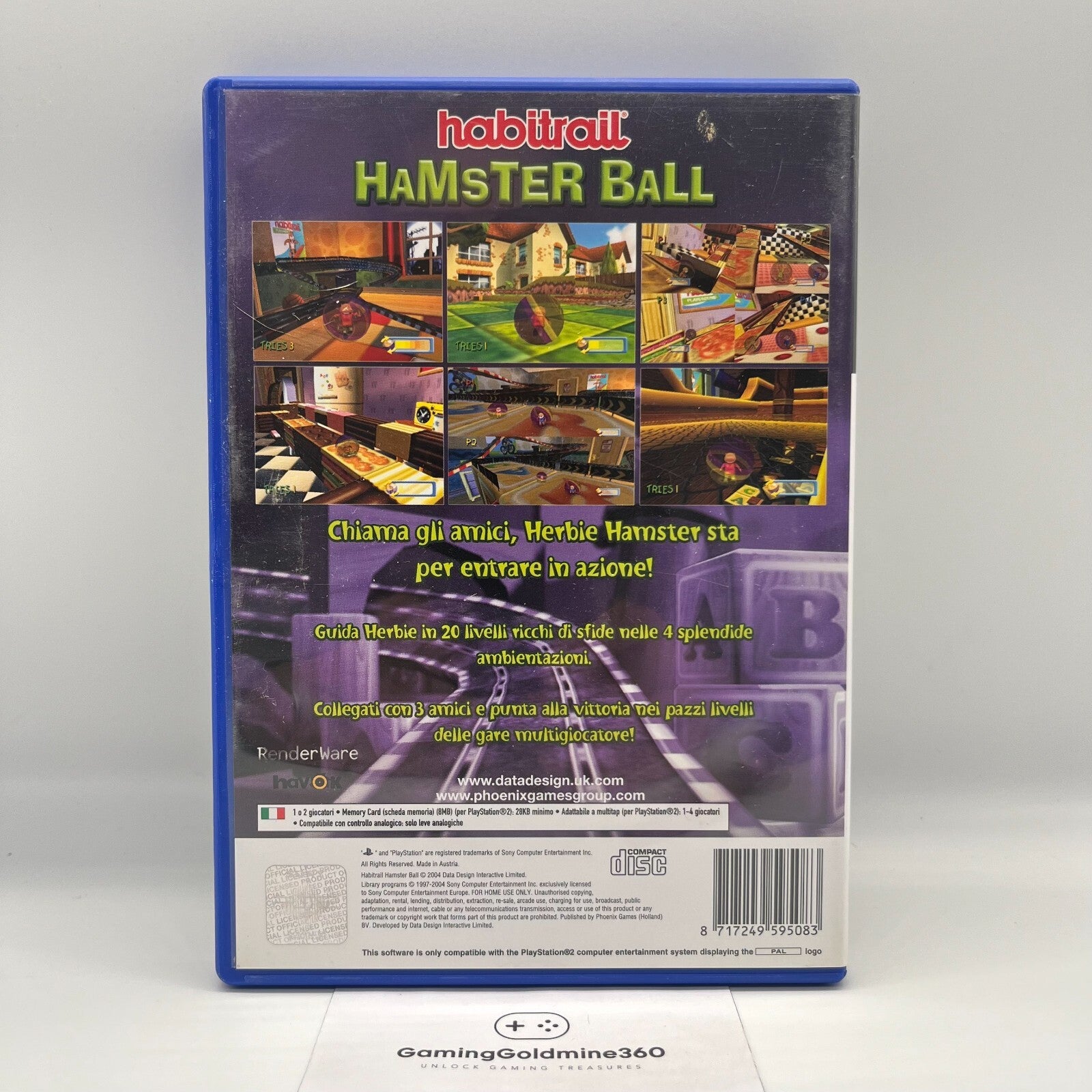Habitrail Hamster Ball PS2 Italiano Completo Manuale Phoenix Sony PlayStation 2