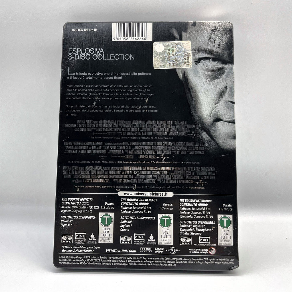 Ultimate Bourne Collection Steelbook 3 DVD Matt Damon Trilogia Universal ITA