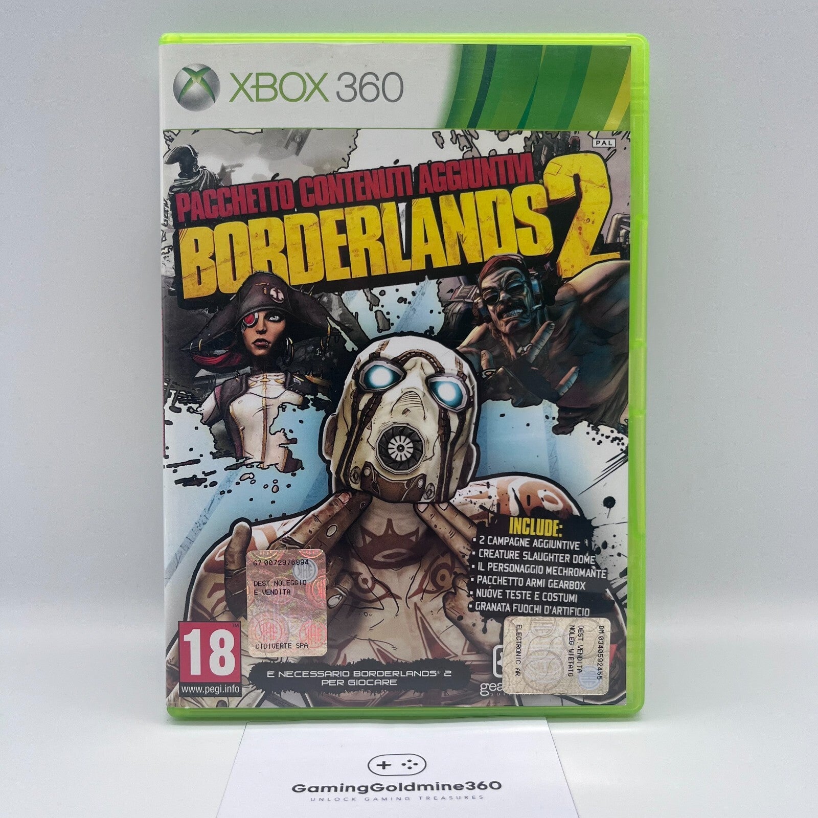 BORDERLANDS 2 Pacchetto Contenuti Aggiuntivi XBOX 360 ITALIANO PAL Come Nuovo
