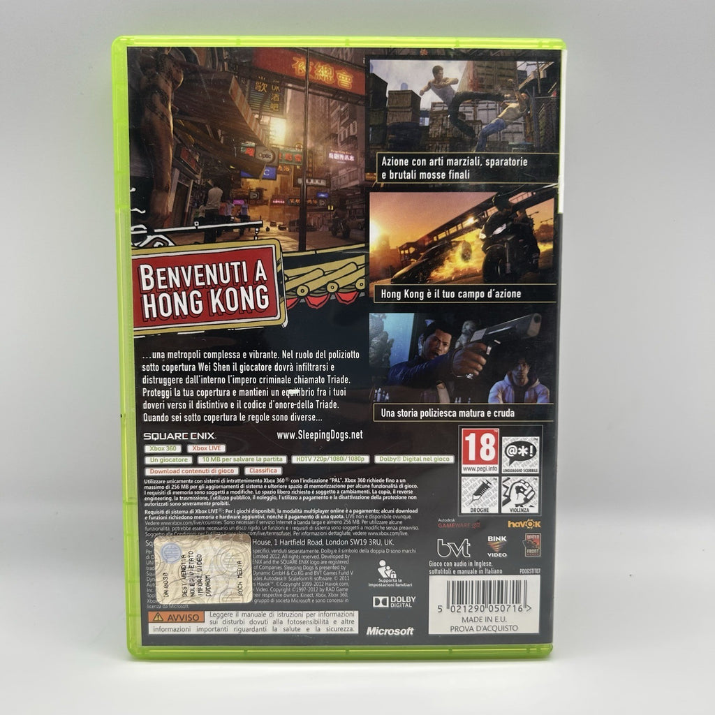 Sleeping Dogs Xbox 360 PAL ITA Square Enix Open World Hong Kong Testato