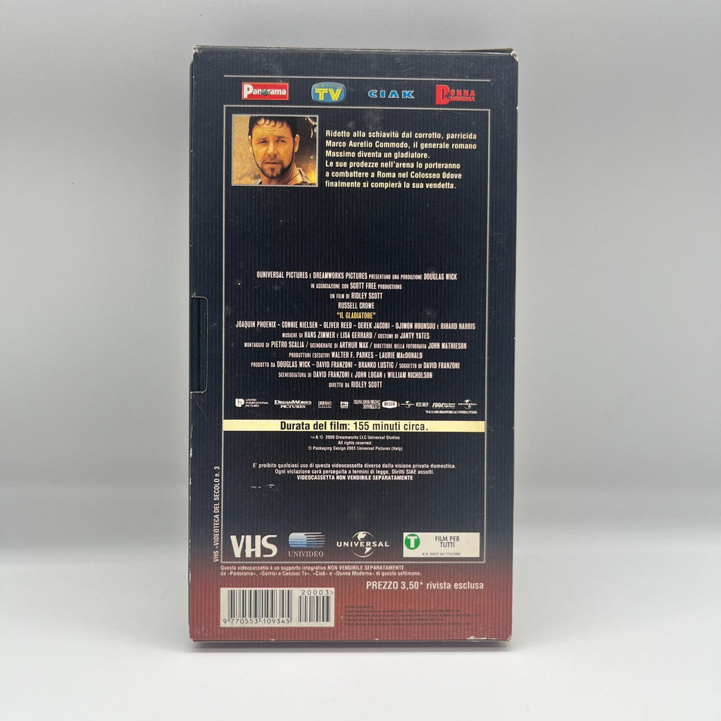 VHS Il Gladiatore 🎬 Ridley Scott 2000 Ita Mondadori Videoteca del Secolo Russel