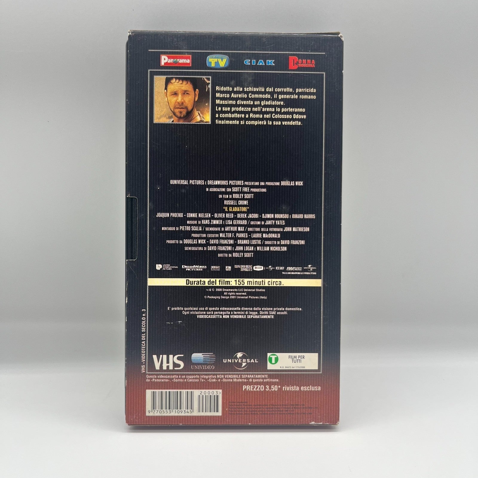 VHS Il Gladiatore 🎬 Ridley Scott 2000 Ita Mondadori Videoteca del Secolo Russel