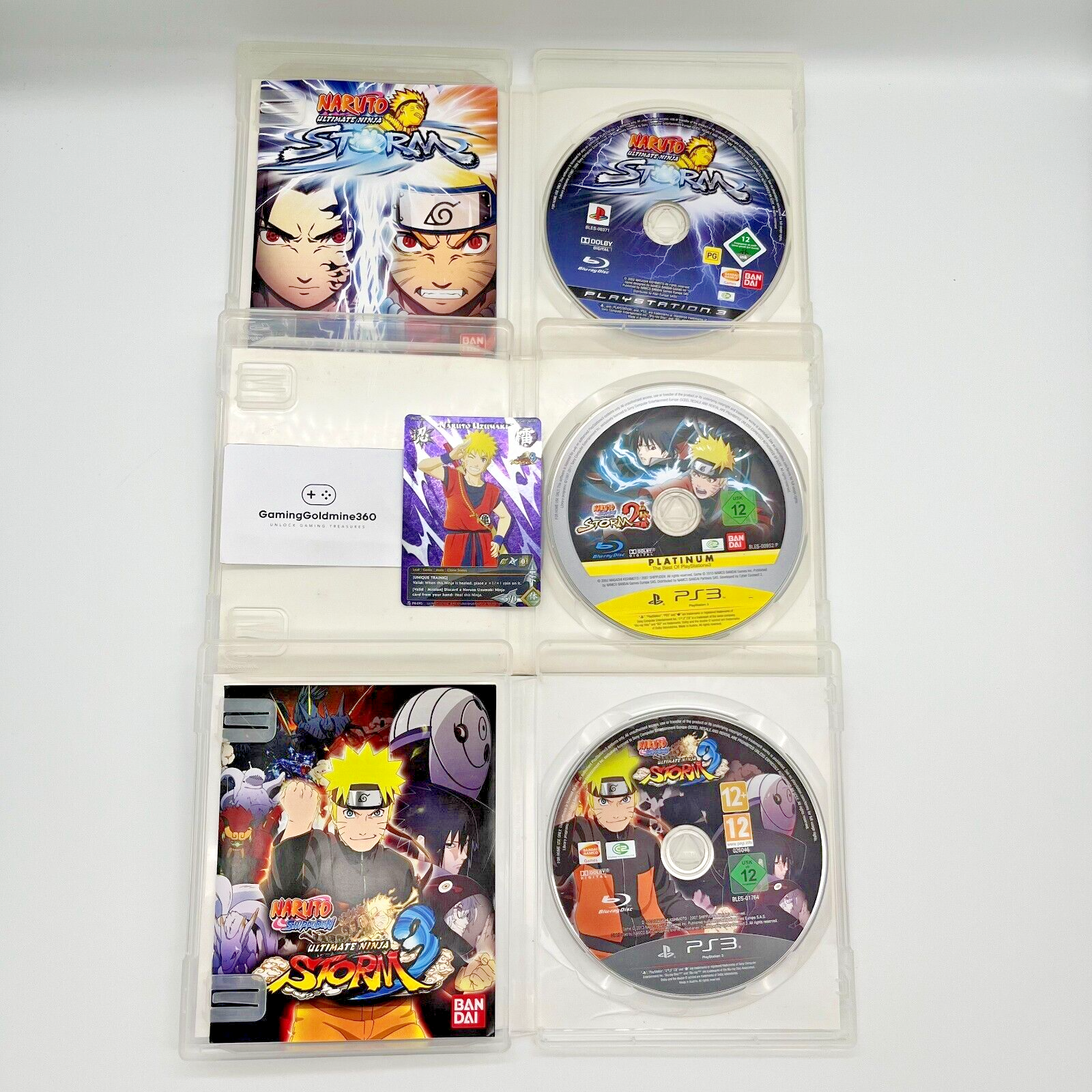NARUTO SHIPPUDEN Ultimate Ninja Storm 1+2+3 BUNDLE PS3 Italiano Completi PAL