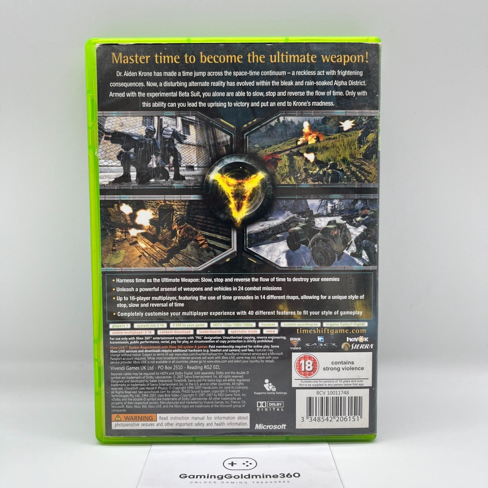 TimeShift Xbox 360 Completo con Manuale PAL Multilingua Sierra Microsoft OTTIMO