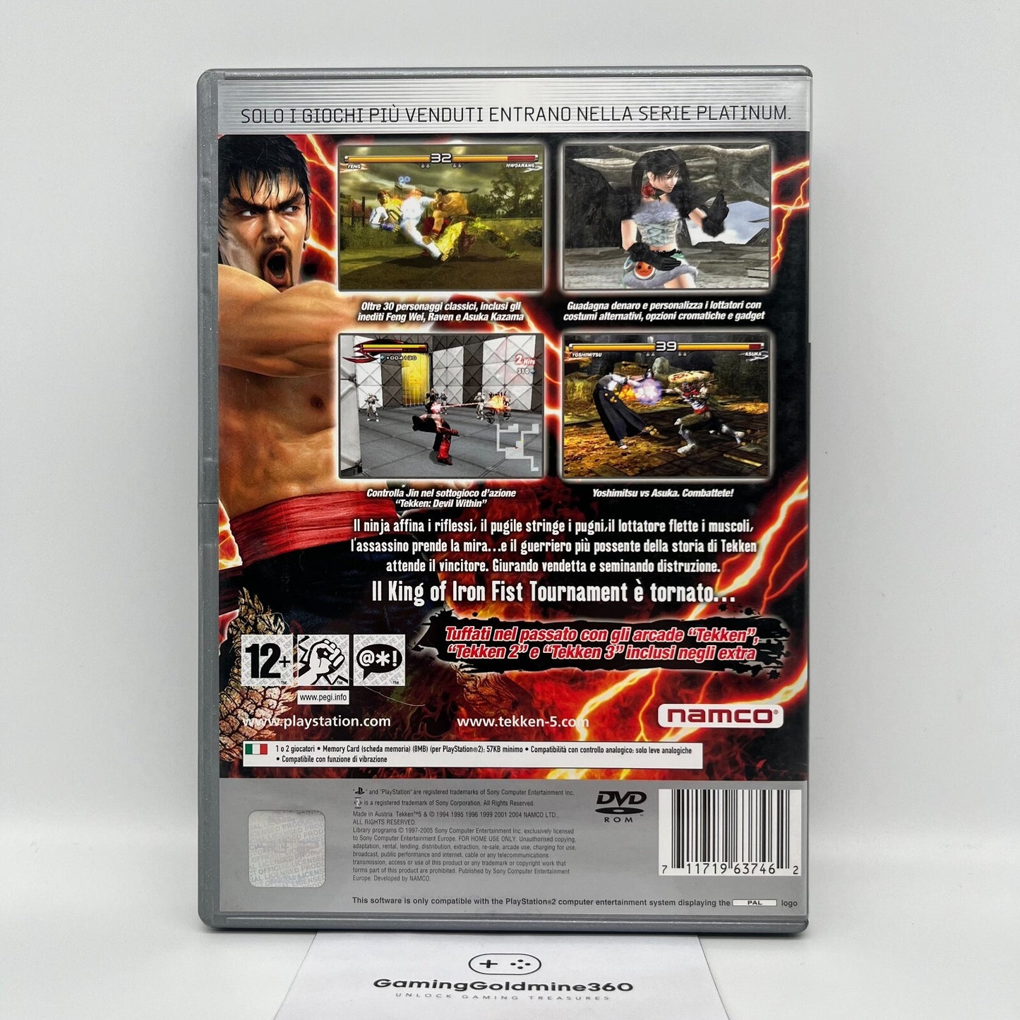 Tekken 5 PS2 Platinum Italiano Completo con Manuale PAL Namco Sony PlayStation 2