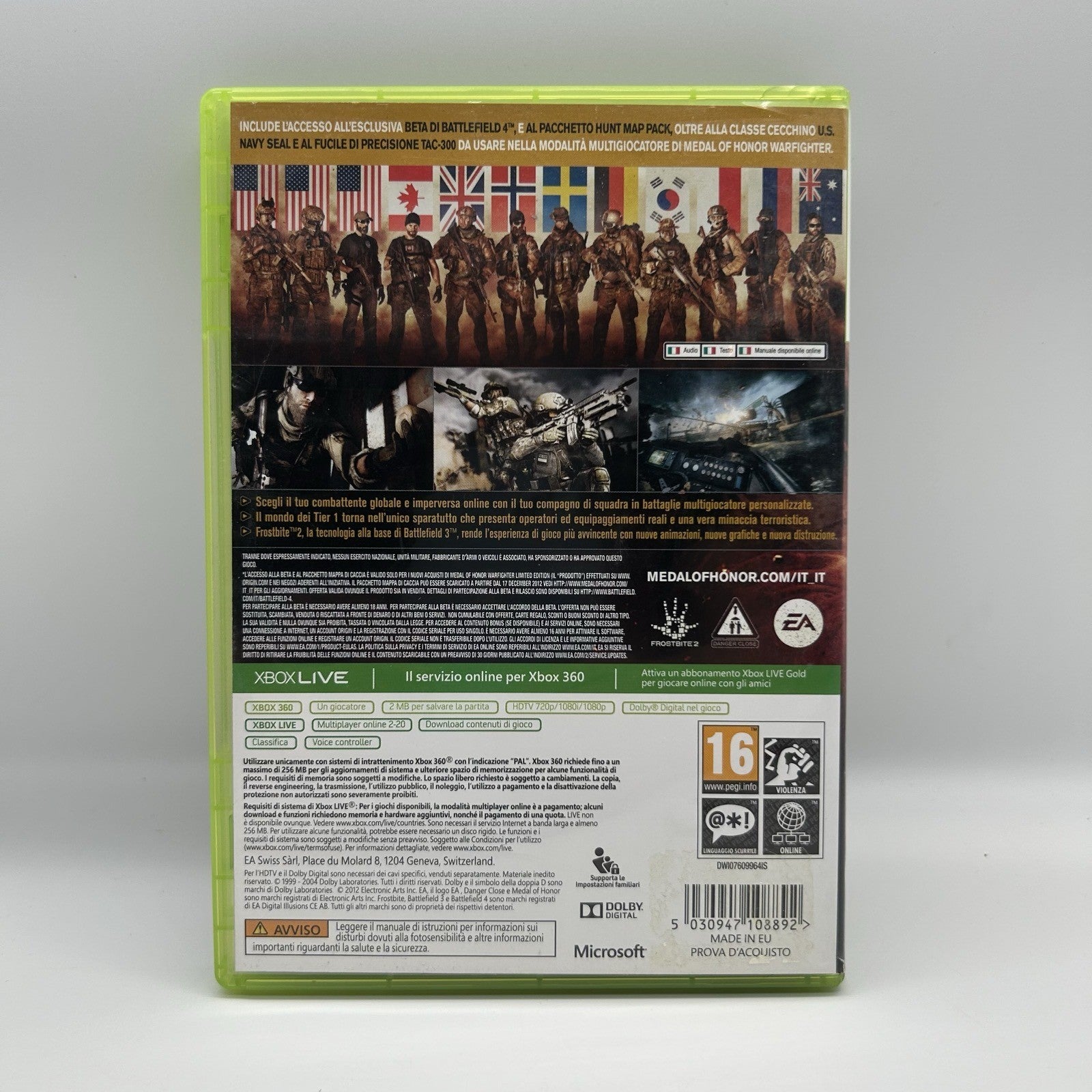 Medal of Honor Warfighter Limited Edition Xbox 360 PAL ITA 2 Dischi EA Testato