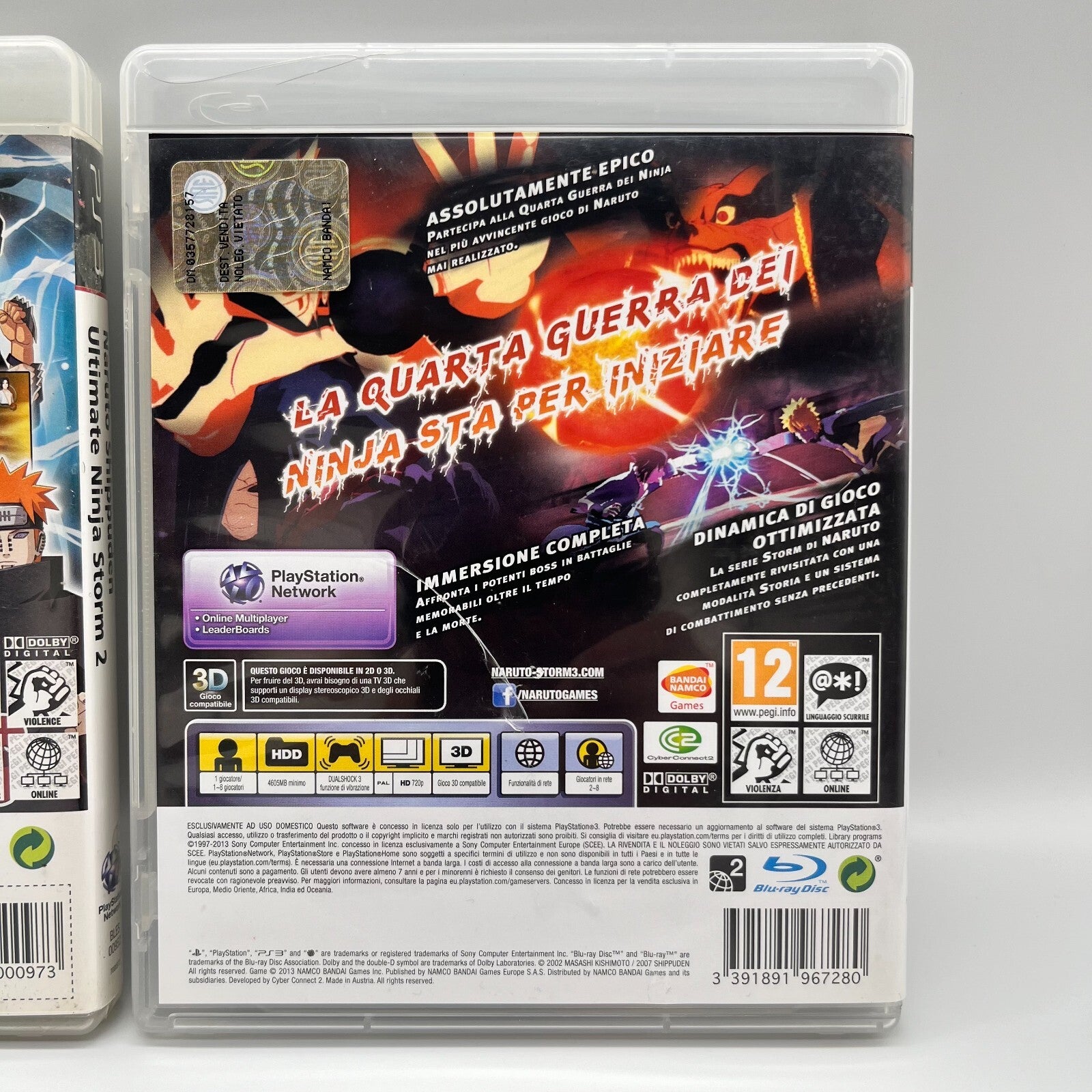 NARUTO SHIPPUDEN Ultimate Ninja Storm 1+2+3 BUNDLE PS3 Italiano Completi PAL