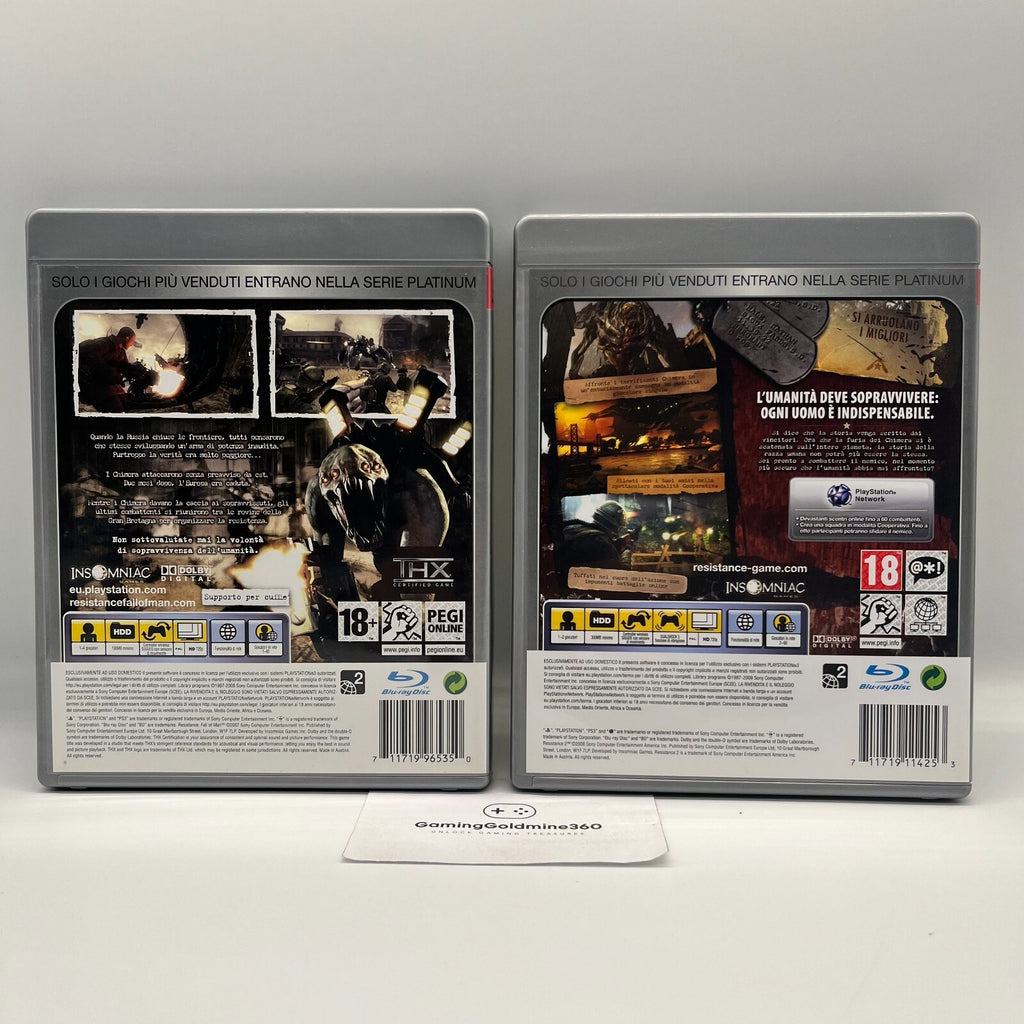 RESISTANCE Fall of Man + 2 PS3 Italiano Completo PAL Sony PlayStation 3 Platinum