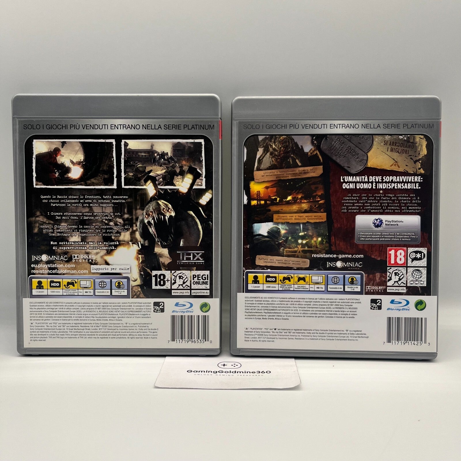 RESISTANCE Fall of Man + 2 PS3 Italiano Completo PAL Sony PlayStation 3 Platinum
