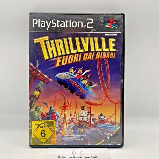 THRILLVILLE Fuori dai Binari PS2 Italiano Completo Manuale Sony PlayStation 2