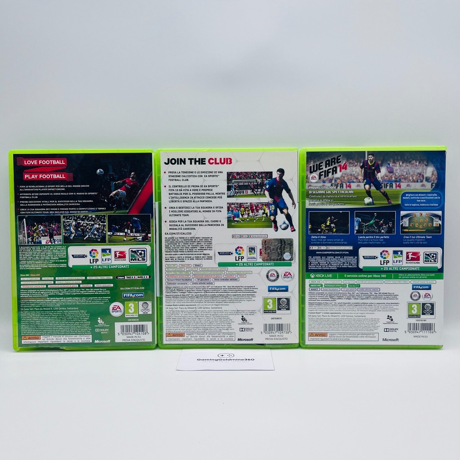FIFA 12 13 14 Xbox 360 Italiano PAL Completi con manuale EA Microsoft Xbox360