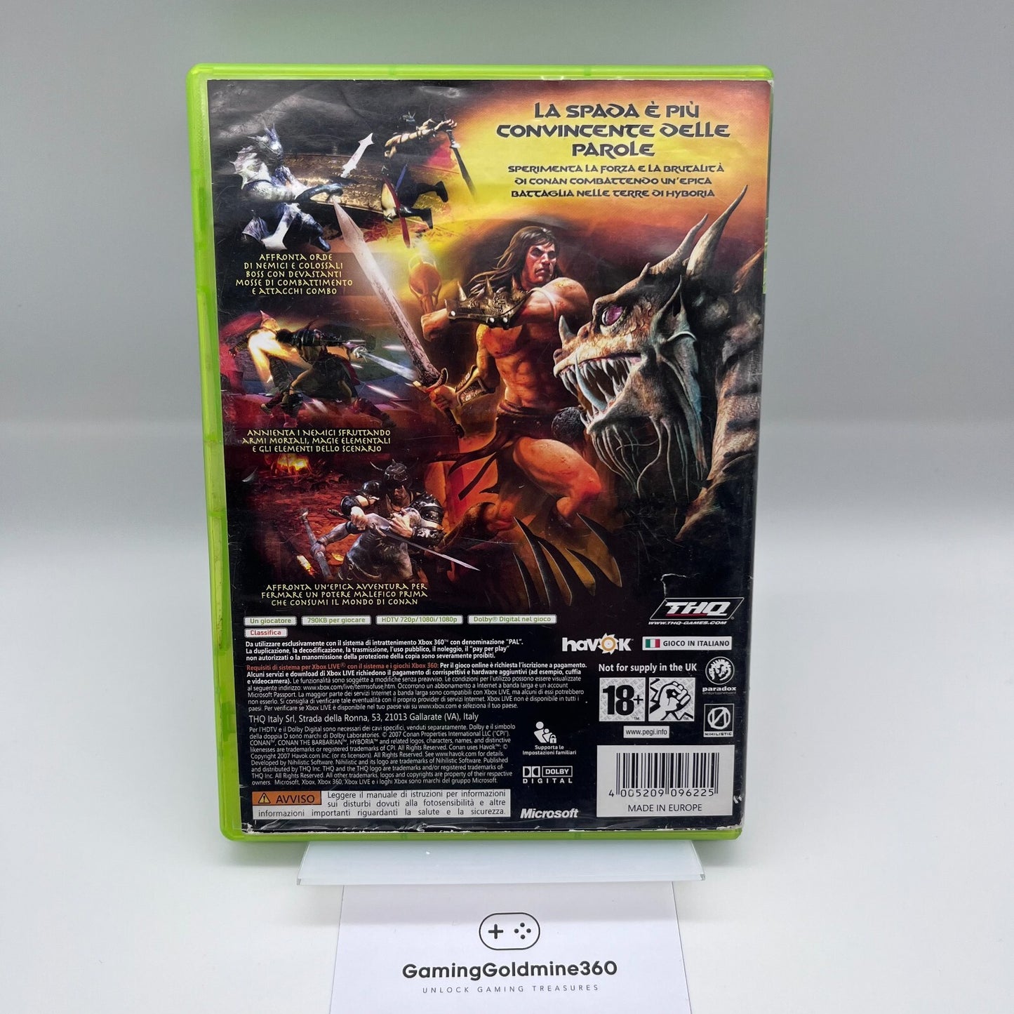 Conan Xbox 360 PAL Italiano SENZA MANUALE Microsoft Xbox360 THQ Ottime Condizion