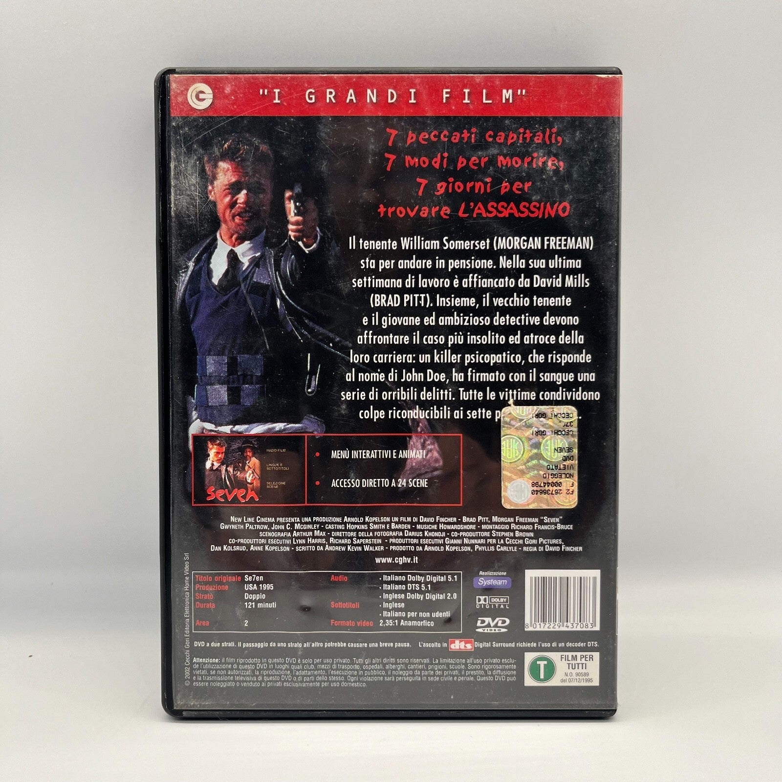 Seven (1995) DVD Italiano David Fincher, Brad Pitt, Morgan Freeman, Kevin Spacey
