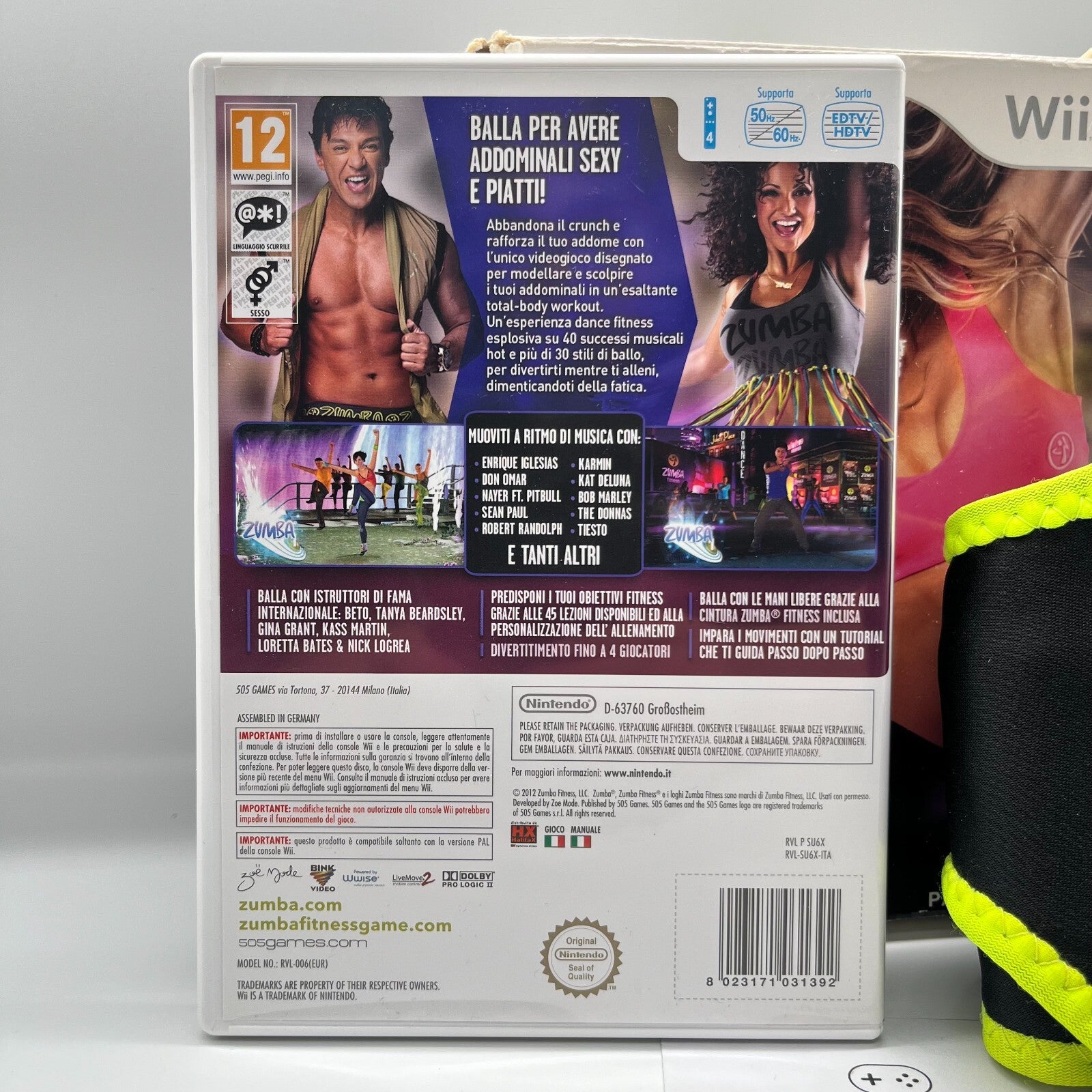 ZUMBA Fitness Core Nintendo Wii Italiano Completo con CINTURA, Scatola e Manuale