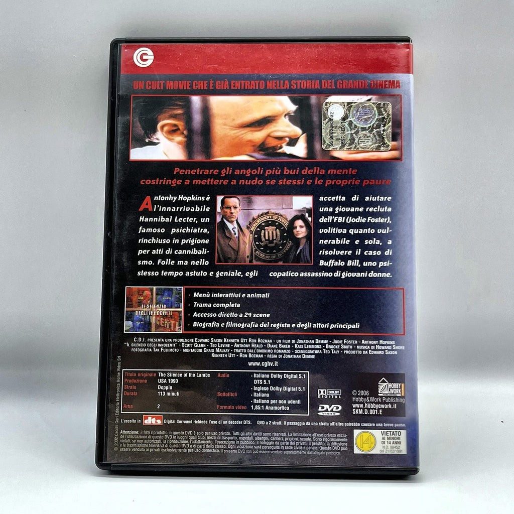 Il Silenzio degli Innocenti DVD Anthony Hopkins Jodie Foster Thriller ITA VM14