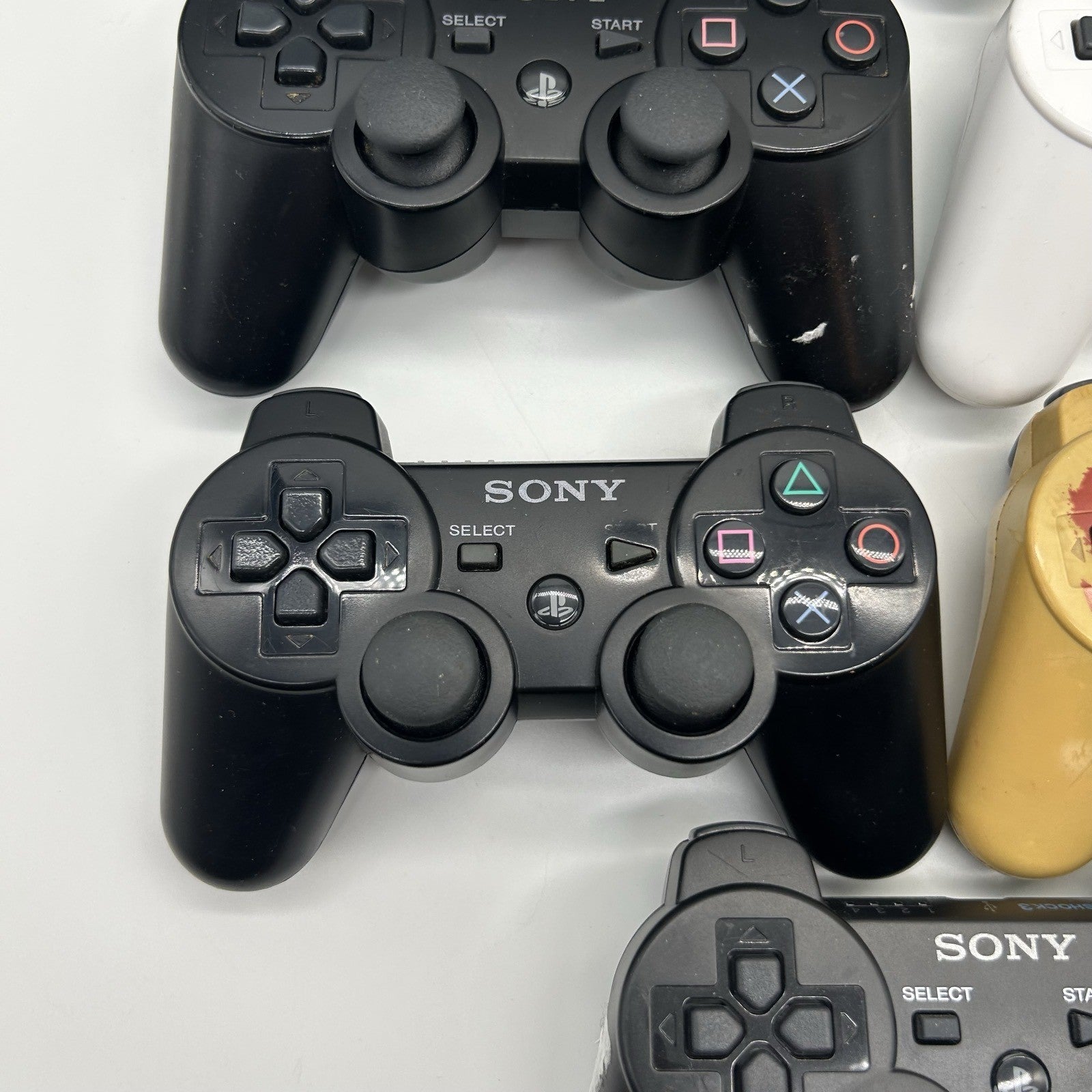 Lotto 9 Controller PS3 Sony DualShock 3 Sixaxis PER RICAMBI Non Funzionanti
