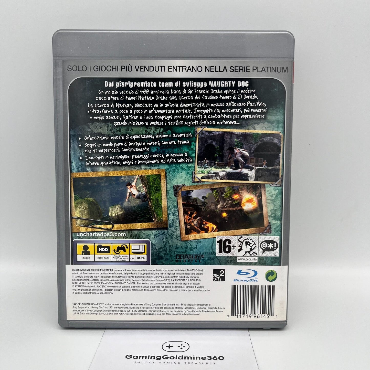 UNCHARTED Drake's Fortune PS3 Italiano Completo NaughtyDog Sony PlayStation 3