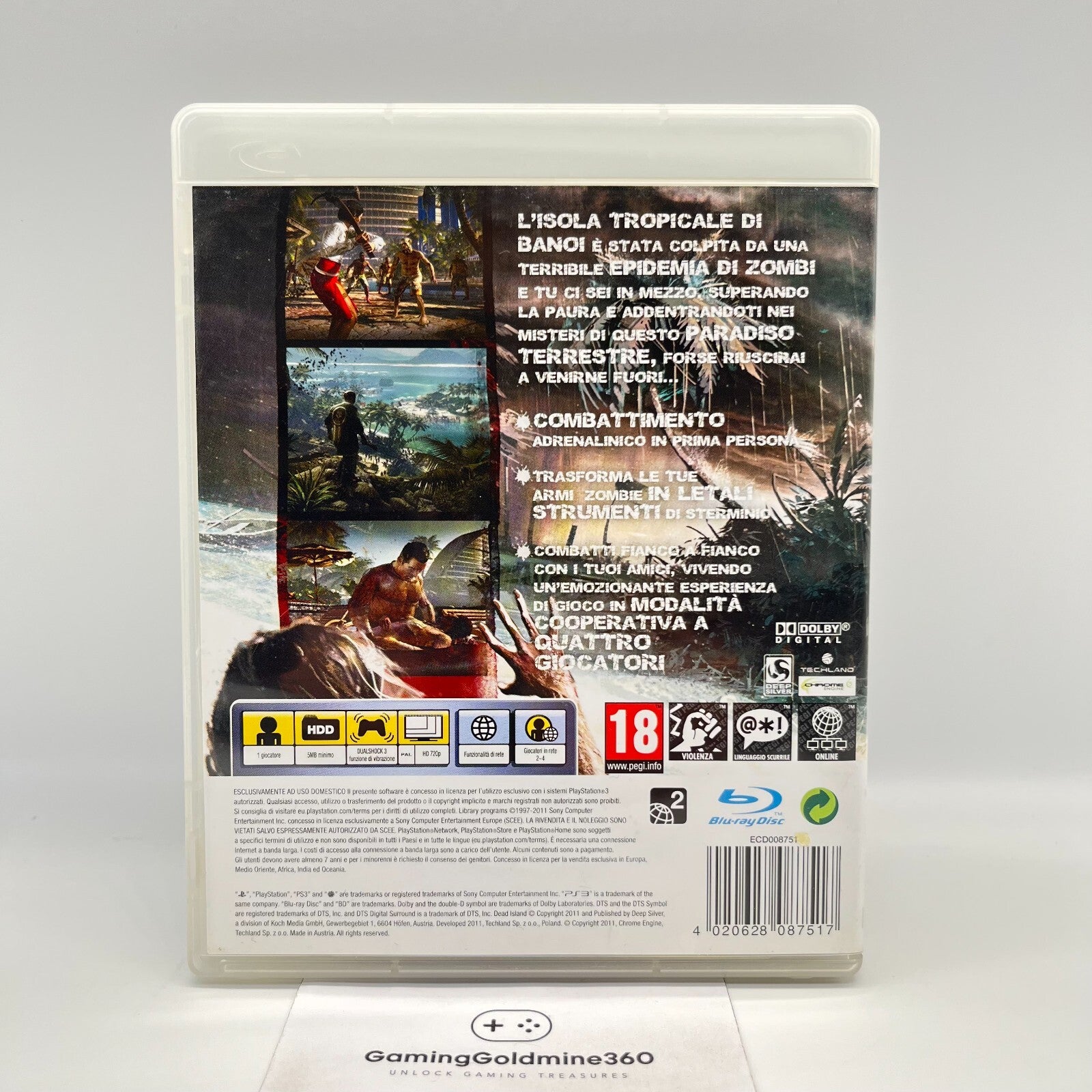Dead Island PS3 Italiano Completo con Manuale PAL DeepSilver Sony Playstation 3