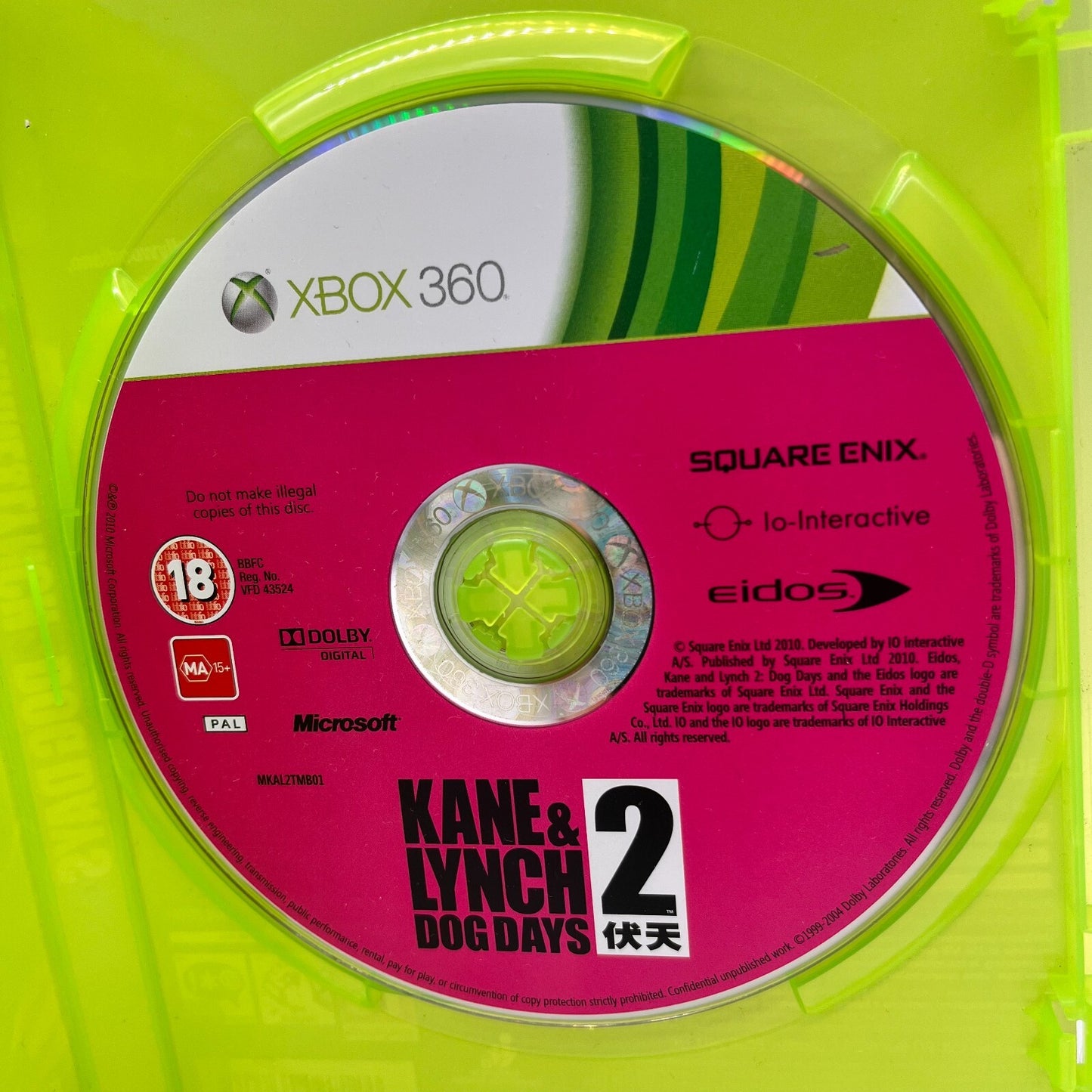 Kane & Lynch 2 Dog Days Xbox 360 Italiano PAL Eidos Microsoft OTTIME CONDIZIONI