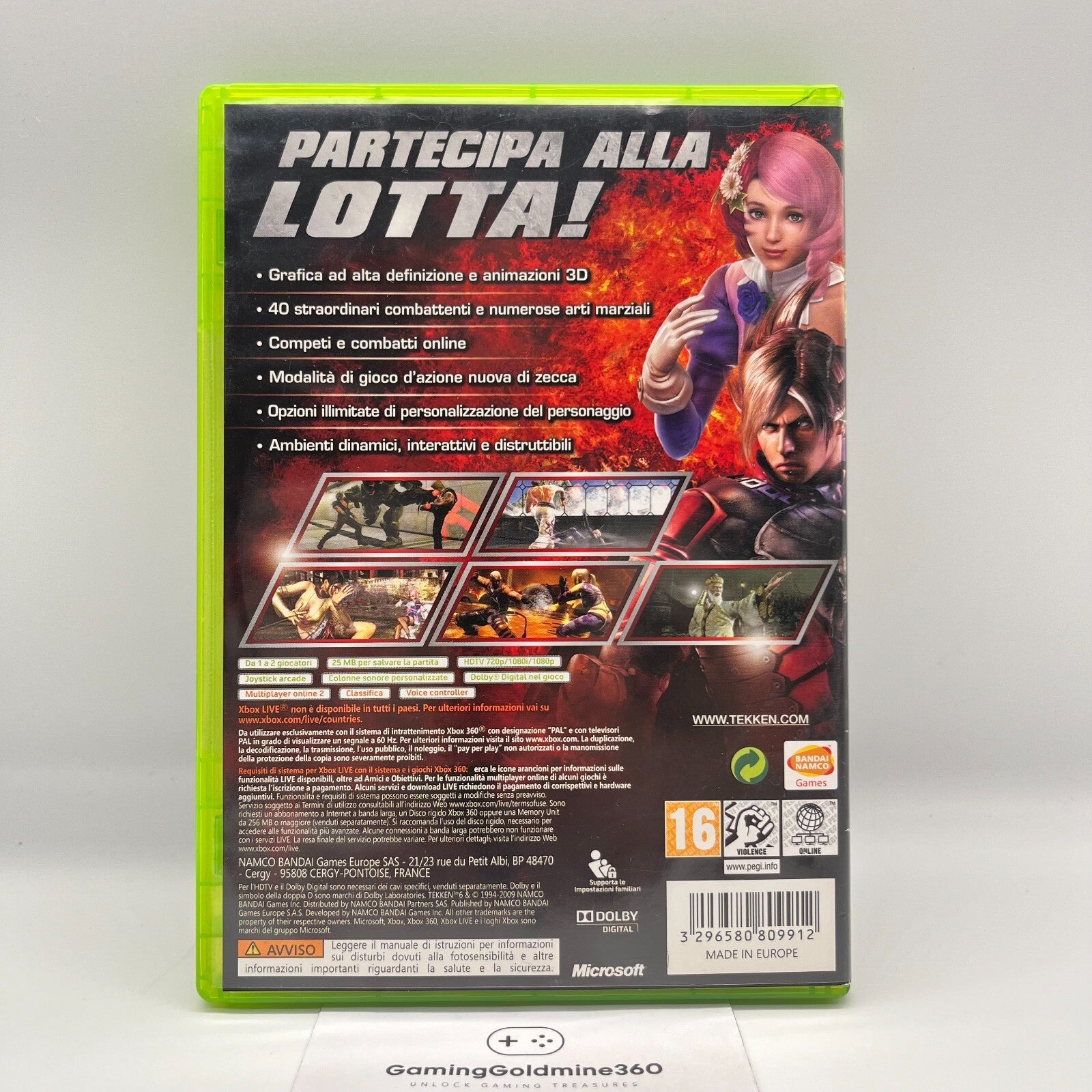 Tekken 6 Xbox 360 Italiano Completo con Manuale Namco Microsoft Gioco PAL OTTIMO