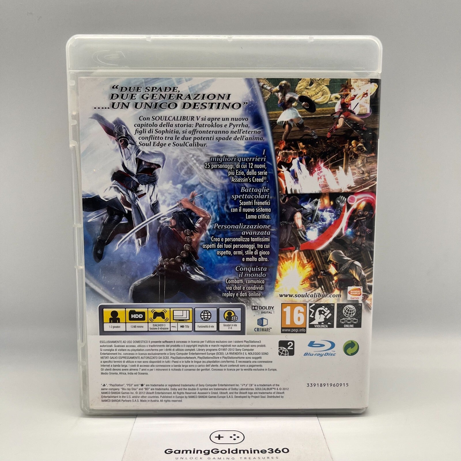 Soul Calibur 5 V PS3 Italiano Completo con Manuale PAL Namco Sony PlayStation 3