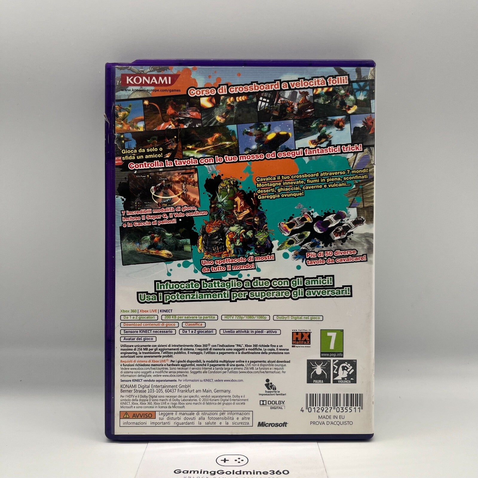 CrossBoard 7 Xbox 360 Kinect Italiano Completo con Manuale PAL Konami Microsoft