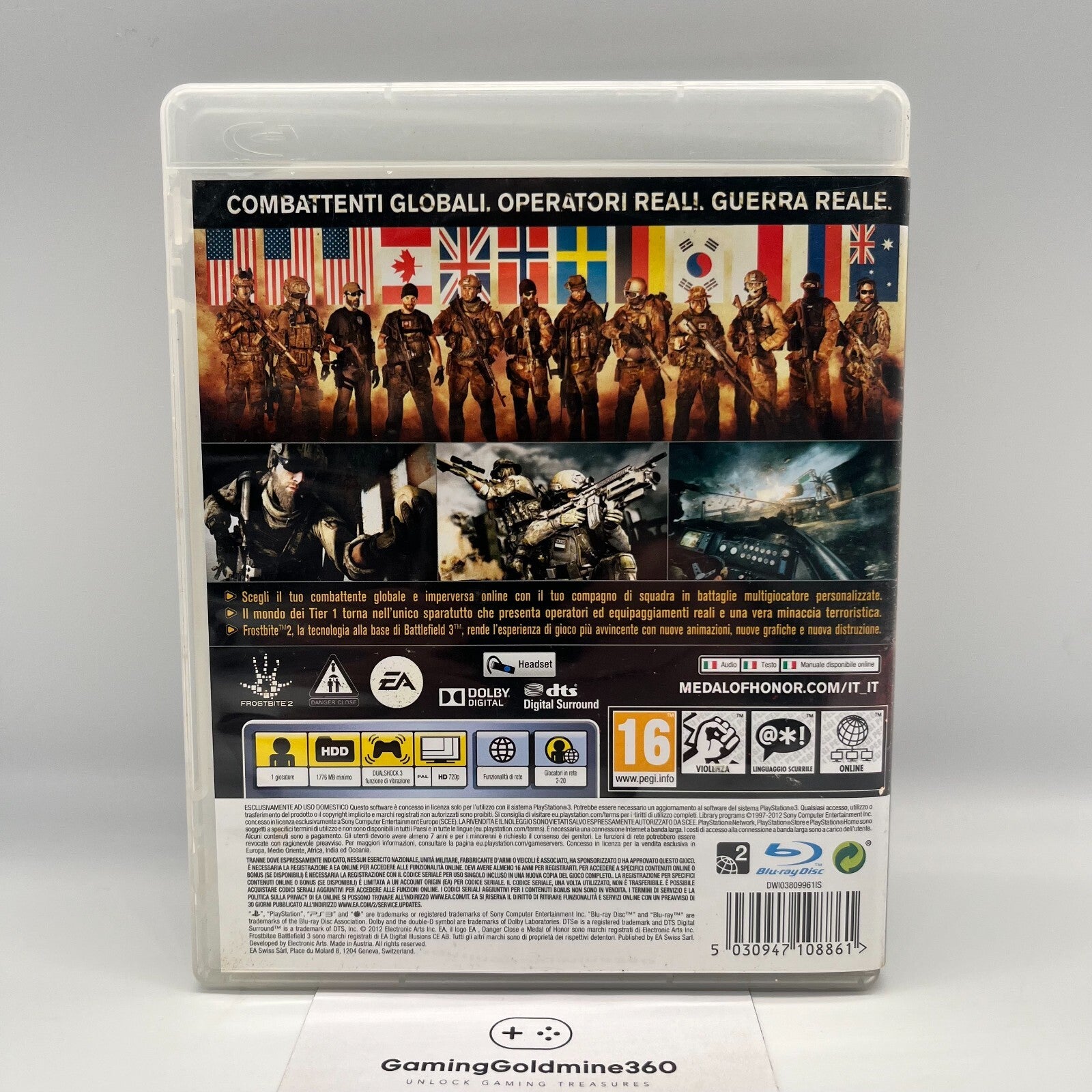 Medal of Honor WarFighter PS3 Italiano Completo Manuale PAL Sony PlayStation 3