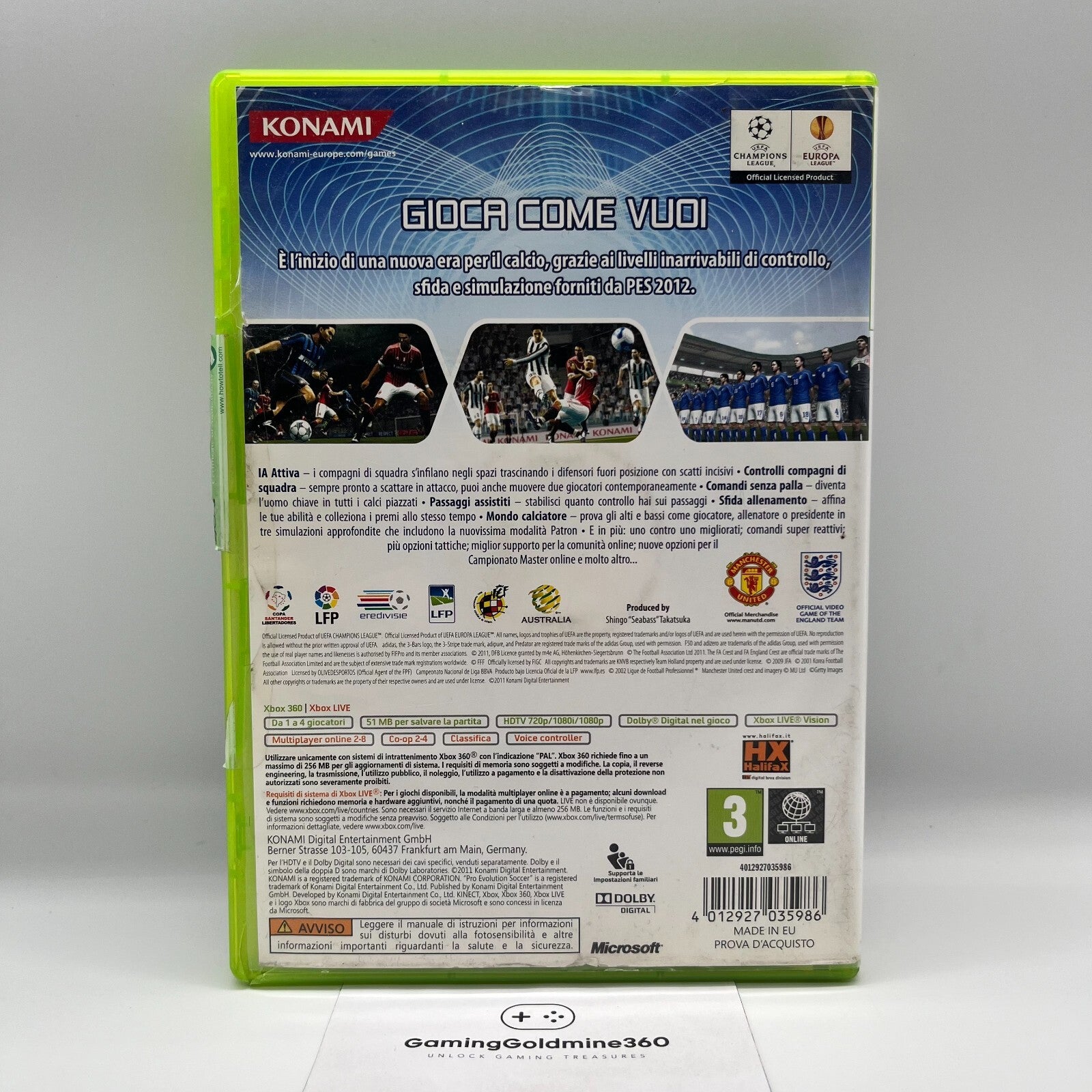 PES 2012 + PES 2013 Xbox 360 ITALIANO CompletI COME NUOVI Pro Evolution Soccer