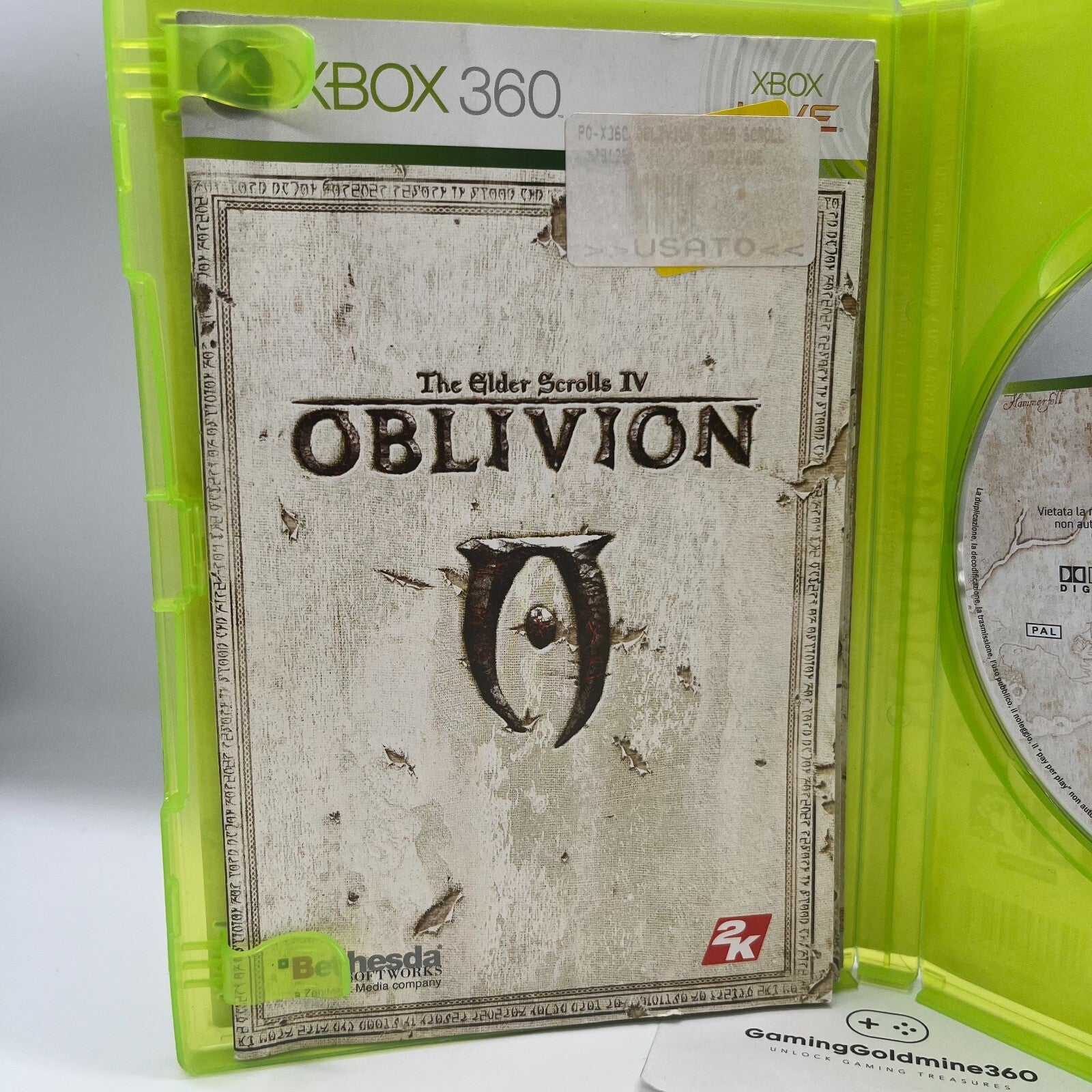 The Elder Scrolls IV OBLIVION + V SKYRIM Xbox 360 Italiano Completi Manuale Mapp