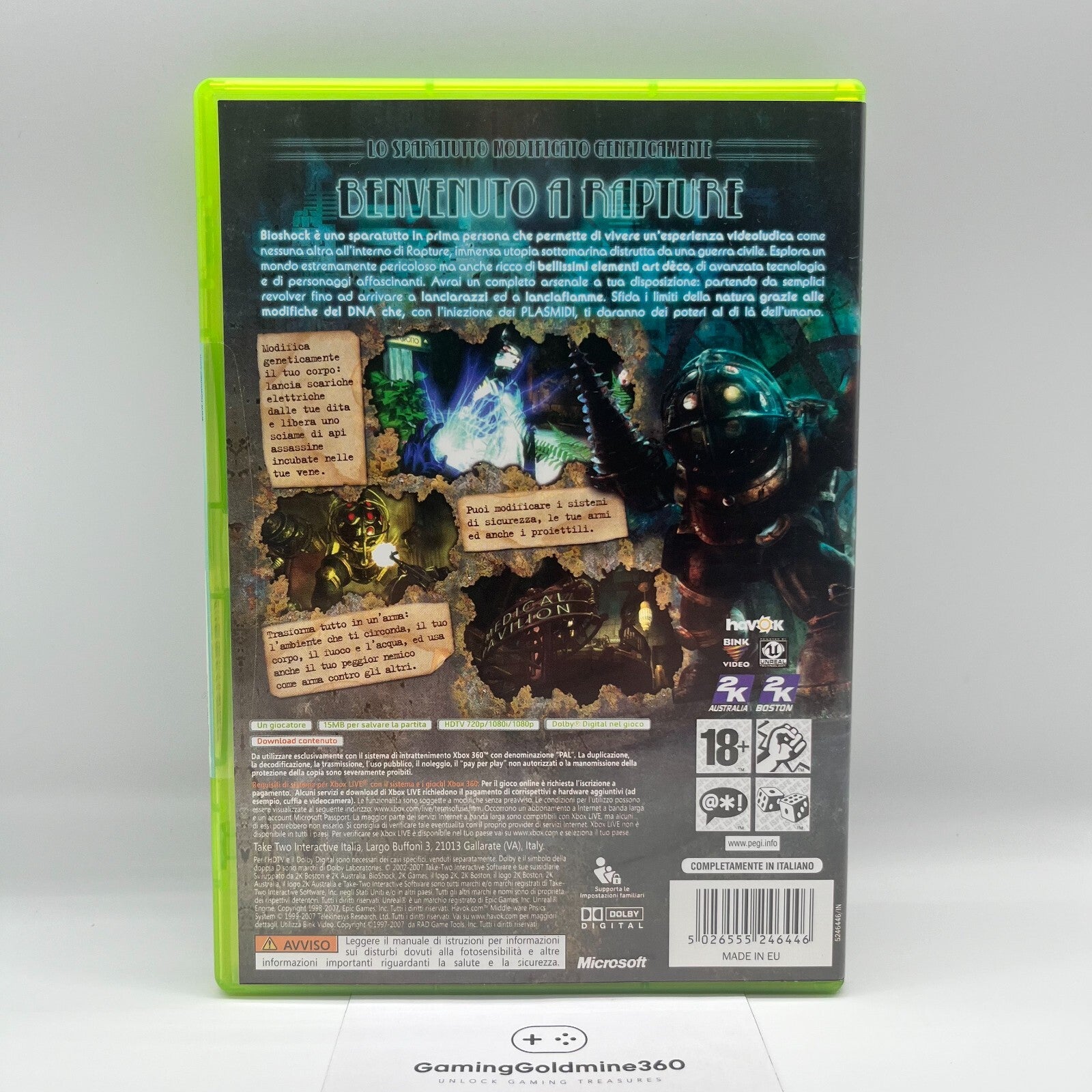BioShock + BioShock 2 Xbox 360 ITALIANO Completi con Manuale COME NUOVI 2K Games