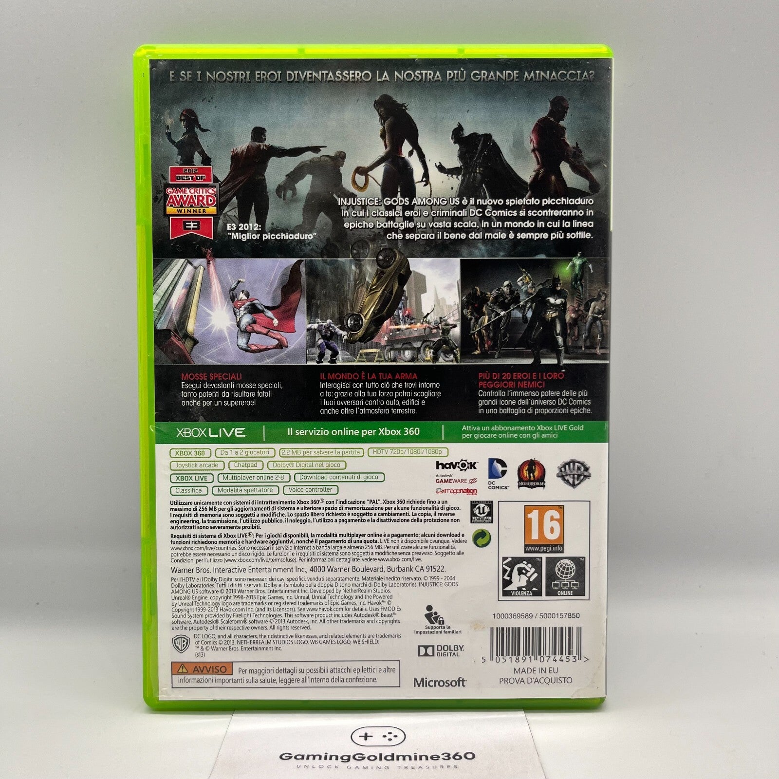 INJUSTICE Gods Among Us Xbox 360 Italiano Completo PAL Gioco DC Microsoft OTTIMO