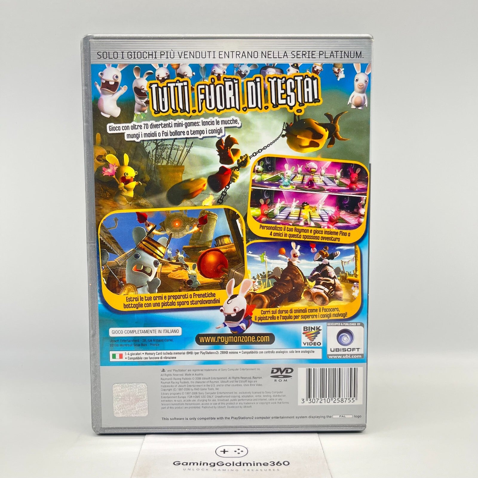Rayman Raving Rabbids PS2 Italiano Completo Sony PlayStation 2 PAL OTTIMO