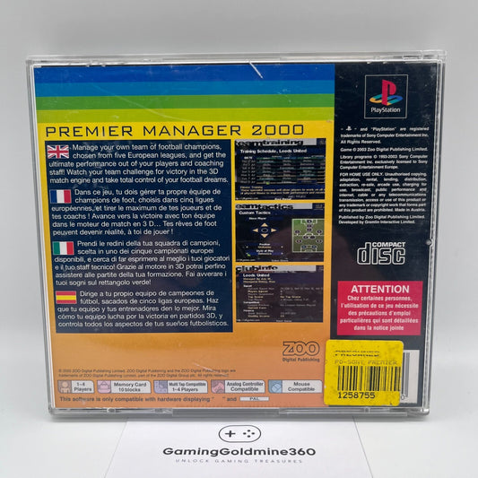 Premier Manager 2000 PS1 Italiano PAL Completo Sony PlayStation One COME NUOVO