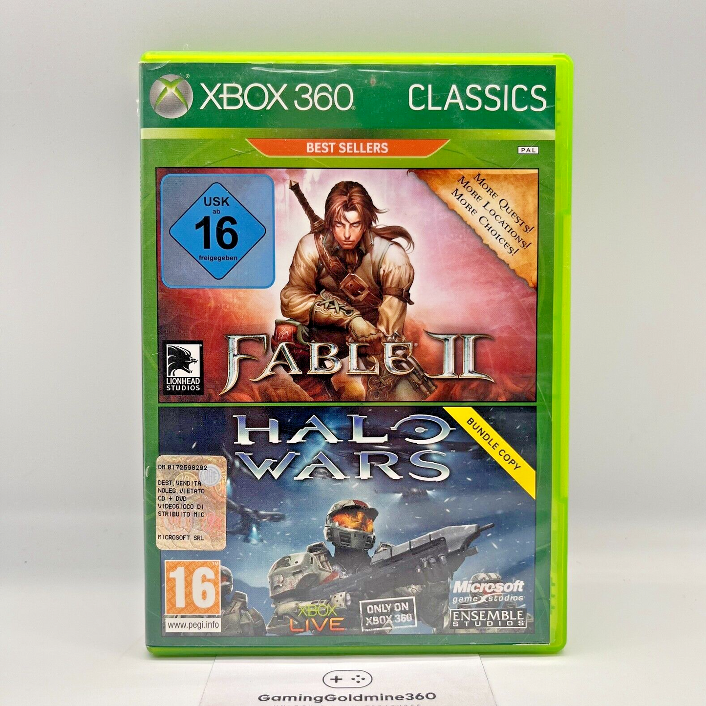 Fable II 2 + Halo Wars XBOX 360 Italiano Completi con Manuali Gioco Microsoft