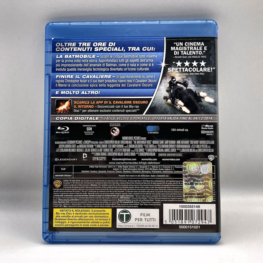 Il Cavaliere Oscuro Il Ritorno 2 Blu-ray + Copia Digitale Nolan Batman ITA