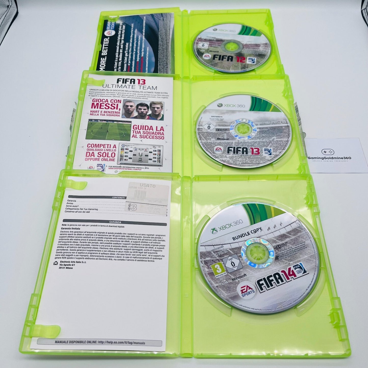 FIFA 12 13 14 Xbox 360 Italiano PAL Completi con manuale EA Microsoft Xbox360